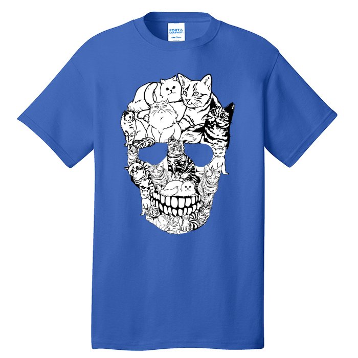 Cat Skull Cute Gift Scary Halloween Skeleton Cat Cute Gift Tall T-Shirt