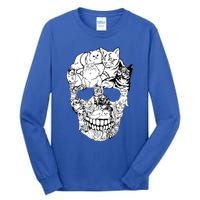 Cat Skull Cute Gift Scary Halloween Skeleton Cat Cute Gift Tall Long Sleeve T-Shirt