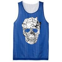 Cat Skull Cute Gift Scary Halloween Skeleton Cat Cute Gift Mesh Reversible Basketball Jersey Tank