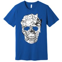 Cat Skull Cute Gift Scary Halloween Skeleton Cat Cute Gift Premium T-Shirt