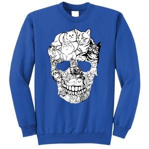 Cat Skull Cute Gift Scary Halloween Skeleton Cat Cute Gift Tall Sweatshirt