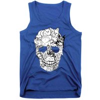 Cat Skull Cute Gift Scary Halloween Skeleton Cat Cute Gift Tank Top