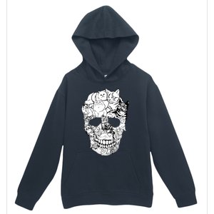 Cat Skull Cute Gift Scary Halloween Skeleton Cat Cute Gift Urban Pullover Hoodie