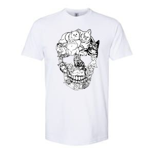 Cat Skull Cute Gift Scary Halloween Skeleton Cat Cute Gift Softstyle CVC T-Shirt