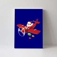 Christmas Santa Claus Pilot Flying Airplane Gift Canvas