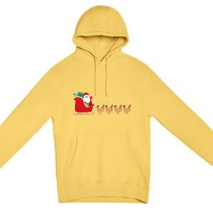 Chicken Santa Christmas Sleigh Funny Chicken Xmas Gift Premium Pullover Hoodie