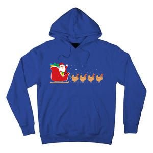 Chicken Santa Christmas Sleigh Funny Chicken Xmas Gift Tall Hoodie