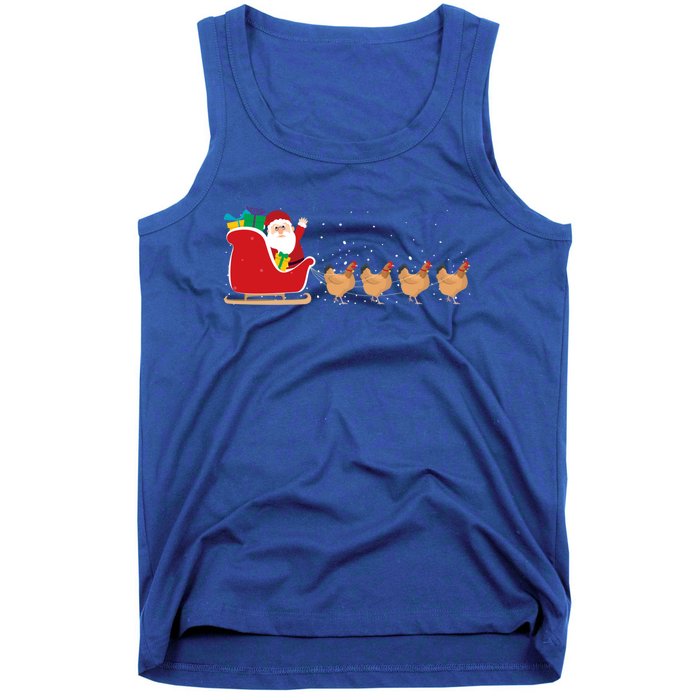 Chicken Santa Christmas Sleigh Funny Chicken Xmas Gift Tank Top