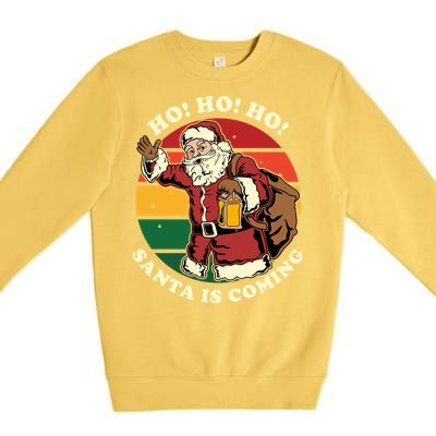 Christmas Santa Claus Santa Is Coming Ho Ho Ho Gift Premium Crewneck Sweatshirt