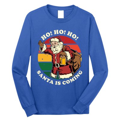 Christmas Santa Claus Santa Is Coming Ho Ho Ho Gift Long Sleeve Shirt