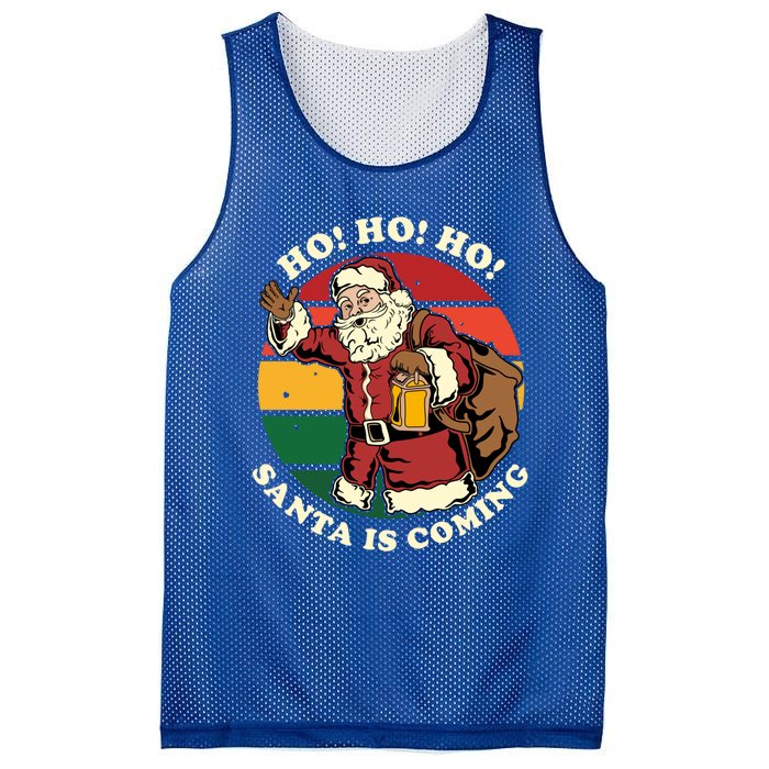 Christmas Santa Claus Santa Is Coming Ho Ho Ho Gift Mesh Reversible Basketball Jersey Tank