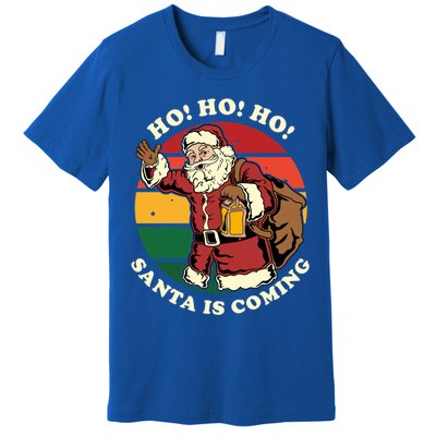 Christmas Santa Claus Santa Is Coming Ho Ho Ho Gift Premium T-Shirt