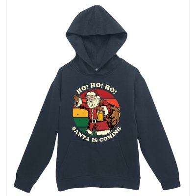 Christmas Santa Claus Santa Is Coming Ho Ho Ho Gift Urban Pullover Hoodie