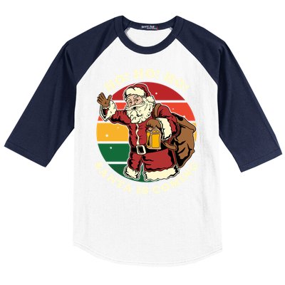 Christmas Santa Claus Santa Is Coming Ho Ho Ho Gift Baseball Sleeve Shirt