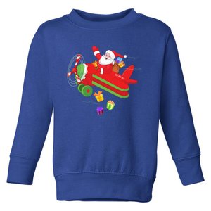 Christmas Santa Claus Pilot Flying Airplane Funny Gift Cool Gift Toddler Sweatshirt