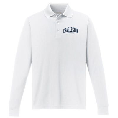 Charleston South Carolina Sc College University Style Performance Long Sleeve Polo