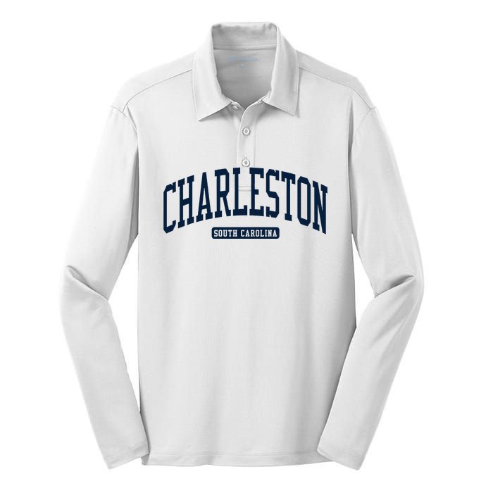 Charleston South Carolina Sc College University Style Silk Touch Performance Long Sleeve Polo