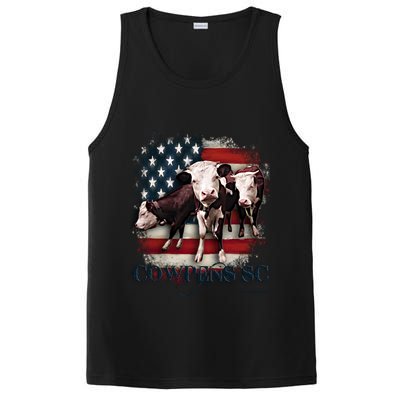 Cowpens Sc Cows Flag Mighty Moo Festival Patriotic American Cool Gift PosiCharge Competitor Tank