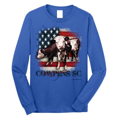 Cowpens Sc Cows Flag Mighty Moo Festival Patriotic American Cool Gift Long Sleeve Shirt