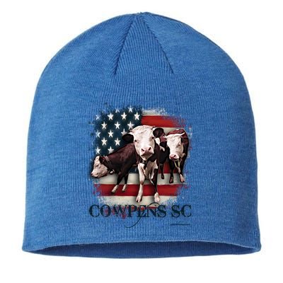 Cowpens Sc Cows Flag Mighty Moo Festival Patriotic American Cool Gift Sustainable Beanie