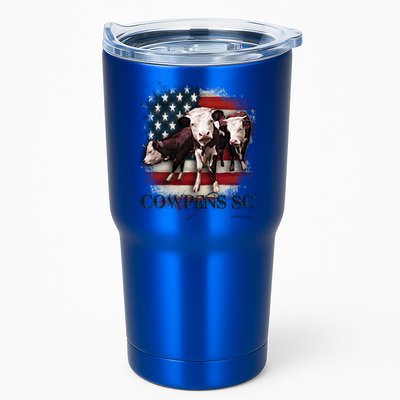 Cowpens Sc Cows Flag Mighty Moo Festival Patriotic American Cool Gift Tumbler