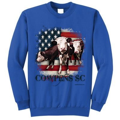 Cowpens Sc Cows Flag Mighty Moo Festival Patriotic American Cool Gift Tall Sweatshirt
