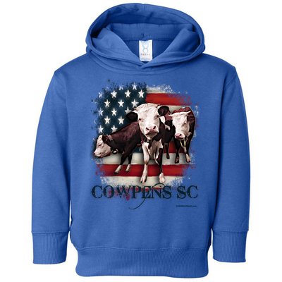 Cowpens Sc Cows Flag Mighty Moo Festival Patriotic American Cool Gift Toddler Hoodie