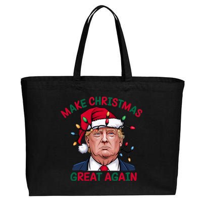 Christmas Santa Claus Donald Trump Make Christmas Great Again Cotton Canvas Jumbo Tote