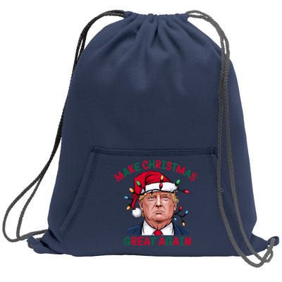 Christmas Santa Claus Donald Trump Make Christmas Great Again Sweatshirt Cinch Pack Bag