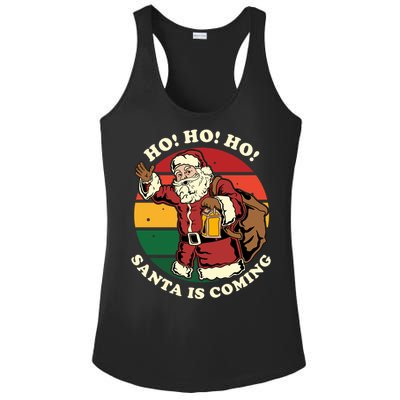 Christmas Santa Claus Santa Is Coming Ho Ho Ho Gift Ladies PosiCharge Competitor Racerback Tank