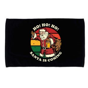 Christmas Santa Claus Santa Is Coming Ho Ho Ho Gift Microfiber Hand Towel