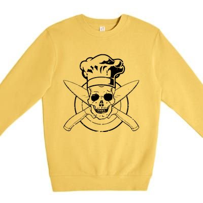 Chef Skull Chefs Hat Cooking BBQ Grilling Tee Gift Premium Crewneck Sweatshirt