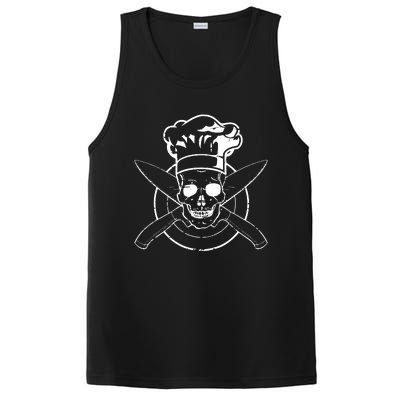 Chef Skull Chefs Hat Cooking BBQ Grilling Tee Gift PosiCharge Competitor Tank