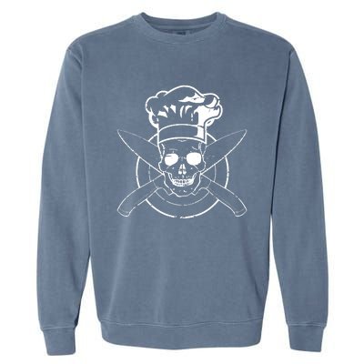 Chef Skull Chefs Hat Cooking BBQ Grilling Tee Gift Garment-Dyed Sweatshirt