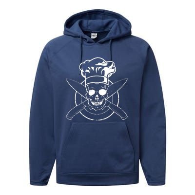 Chef Skull Chefs Hat Cooking BBQ Grilling Tee Gift Performance Fleece Hoodie