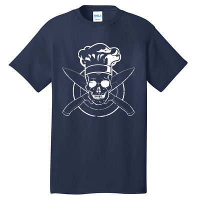 Chef Skull Chefs Hat Cooking BBQ Grilling Tee Gift Tall T-Shirt