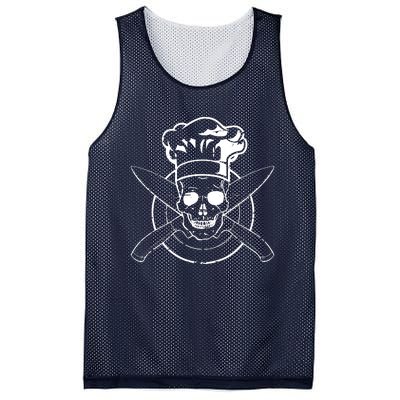 Chef Skull Chefs Hat Cooking BBQ Grilling Tee Gift Mesh Reversible Basketball Jersey Tank