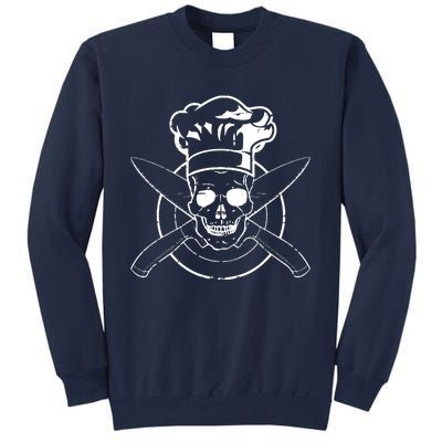 Chef Skull Chefs Hat Cooking BBQ Grilling Tee Gift Tall Sweatshirt