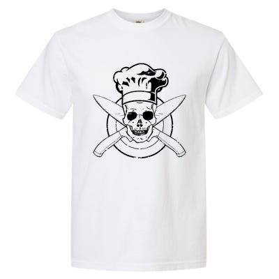 Chef Skull Chefs Hat Cooking BBQ Grilling Tee Gift Garment-Dyed Heavyweight T-Shirt