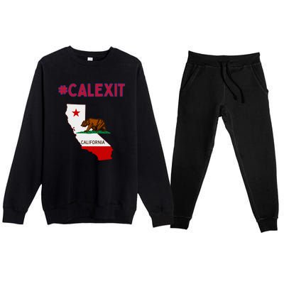 California Secession Calexit Bear Republic Premium Crewneck Sweatsuit Set