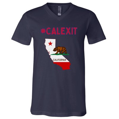 California Secession Calexit Bear Republic V-Neck T-Shirt