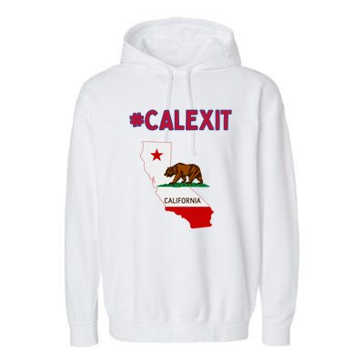 California Secession Calexit Bear Republic Garment-Dyed Fleece Hoodie