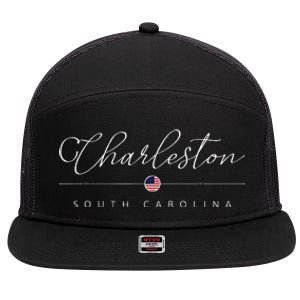 Charleston South Carolina Sc On Charleston 7 Panel Mesh Trucker Snapback Hat