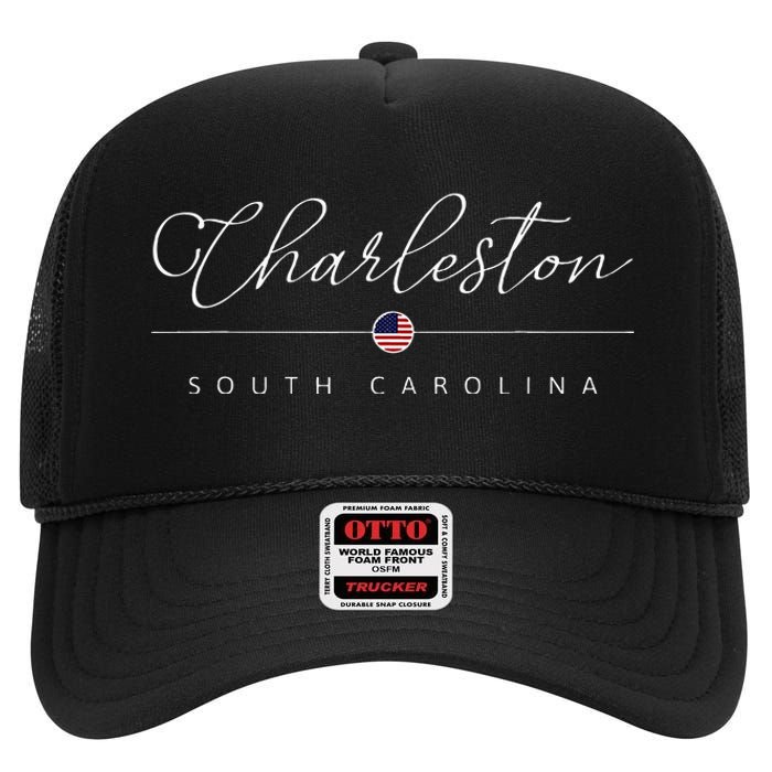 Charleston South Carolina Sc On Charleston High Crown Mesh Back Trucker Hat