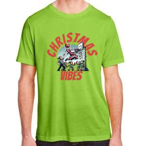 Christmas Santa Claus Playing Basketball With Elves Great Gift Adult ChromaSoft Performance T-Shirt