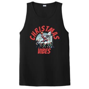 Christmas Santa Claus Playing Basketball With Elves Great Gift PosiCharge Competitor Tank