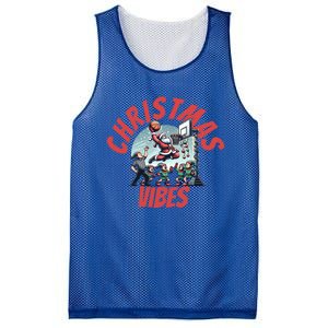 Christmas Santa Claus Playing Basketball With Elves Great Gift Mesh Reversible Basketball Jersey Tank