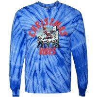 Christmas Santa Claus Playing Basketball With Elves Great Gift Tie-Dye Long Sleeve Shirt