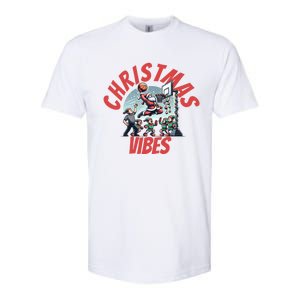 Christmas Santa Claus Playing Basketball With Elves Great Gift Softstyle CVC T-Shirt