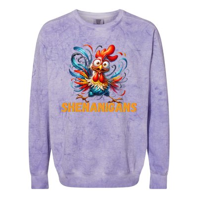 Chicken Shenanigans Coop Fun Colorblast Crewneck Sweatshirt